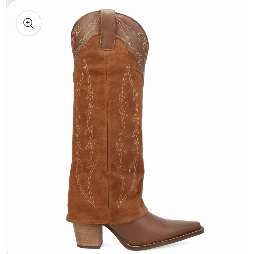 Try On/demo Dingo Women's Wild Fire Western Boots Brown Size 9 Dl2280 Cowboy